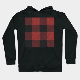 Red and Black Textured Buffalo Plaid Hoodie